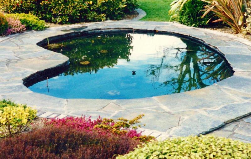 Pond Edged with Liscannor Stone, Water Feature by Kilmore Landscapes